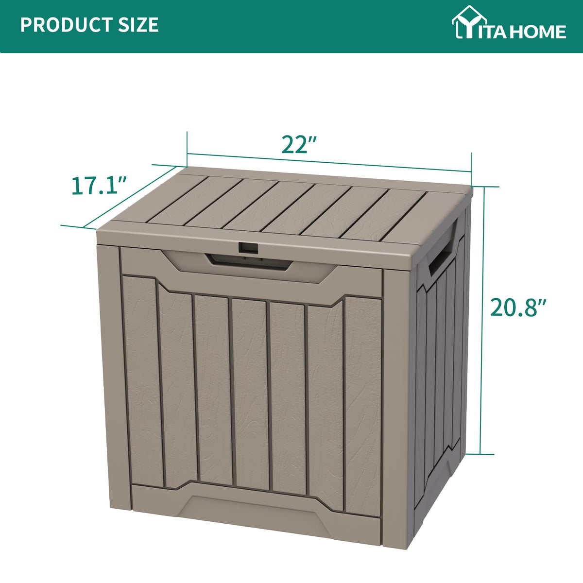 YITAHOME 31 Gallon Outdoor Storage Deck Box, Waterproof Resin Package Delivery and Storage Box with Lockable Lid for Patio Furniture Cushions, Pool Accessories, Garden Tools, Taupe 🍁 All In One Marketplace Canada