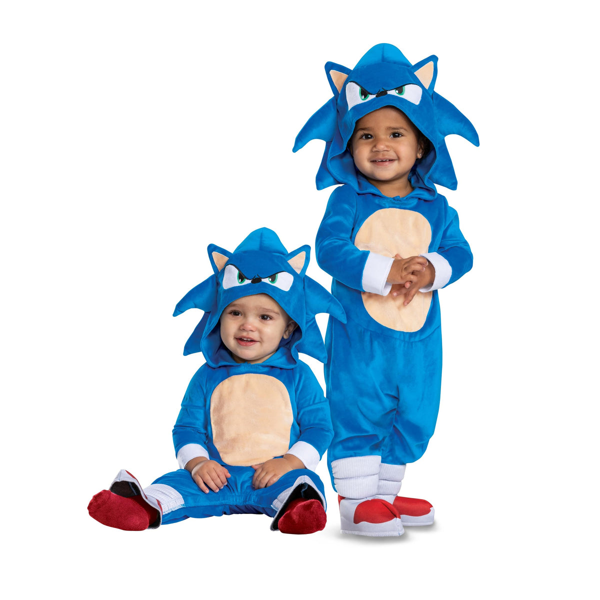 Sonic Costume for Toddlers, Official Sonic Movie 3 Posh Halloween Costume with Detachable Tail, Toddler Size (2T)