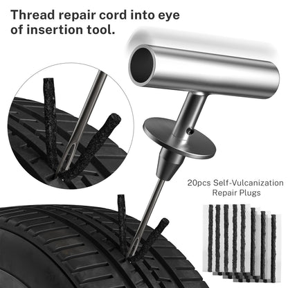 AUTOWN Flat Tire Repair Kit with Plugs 31 Pcs for Car, Motorcycle, ATV, Jeep, Truck, Tractor Flat Tire Puncture Repair 🍁 All In One Marketplace Canada
