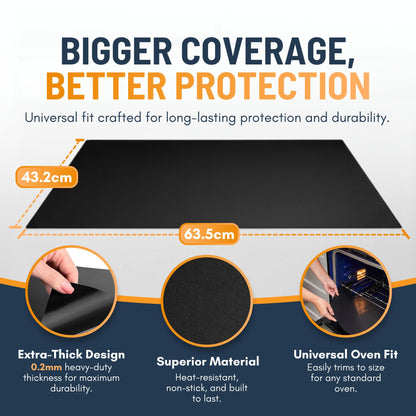 Oven Liners for Bottom of Oven - 2 Pack Large Heavy Duty Mats, 17”x25” Non-Stick Reusable Liner for Electric, Gas, Toasters, Grills - BPA & PFOA Free Kitchen Accessory to Keep It Clean (Black) 🍁 All In One Marketplace Canada