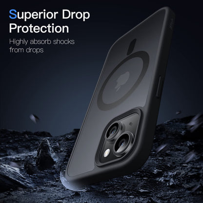 JETech Magnetic Case for iPhone 14 6.1-Inch Compatible with MagSafe, Translucent Matte Back Slim Shockproof Phone Cover (Black) 🍁 All In One Marketplace Canada