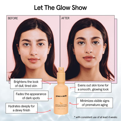 grace & stella Vitain C Serum (50ml /1.7 fl oz) - Brightening Vitamin C Face Serum with Hyaluronic Acid - To Reduce Dullness & Dark Spots - Vegan Skincare 🍁 All In One Marketplace Canada