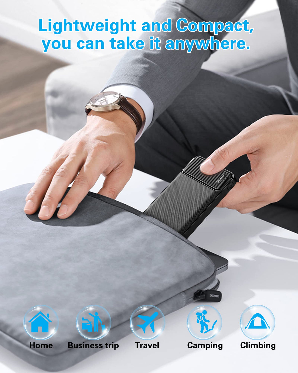 AsperX Power Bank 2 Pack, 10000mAh USB C Portable Charger for iPhone, Portable Battery Bank with 3 Outputs, Travel Essentials Battery Pack Power Bank for iPhone Series, Smartphones, Earphones and More 🍁 All In One Marketplace Canada