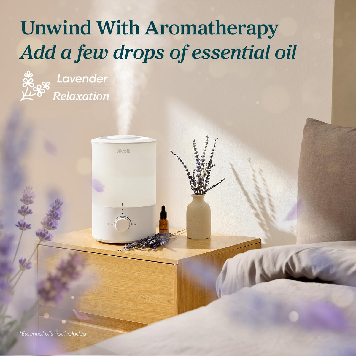 Levoit Humidifiers for Bedroom Large Room, 3L Top Fill, Oil Diffuser, White 🍁 All In One Marketplace Canada