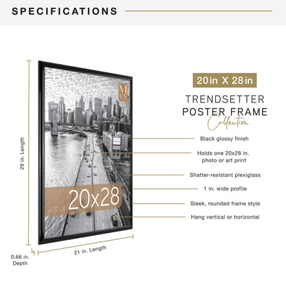 MCS Trendsetter Poster Frame, 20 X 28-Inch, Black 🍁 All In One Marketplace Canada