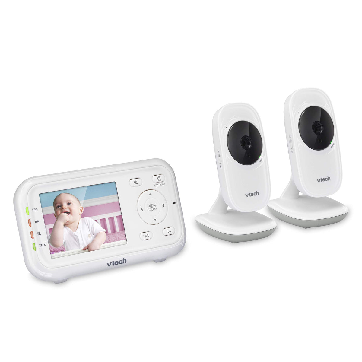 VTech VM3252-2 Digital Video Baby Monitor with 2.8" LCD 2 Cameras and Automatic Night Vision, 1 Count, White 🍁 All In One Marketplace Canada