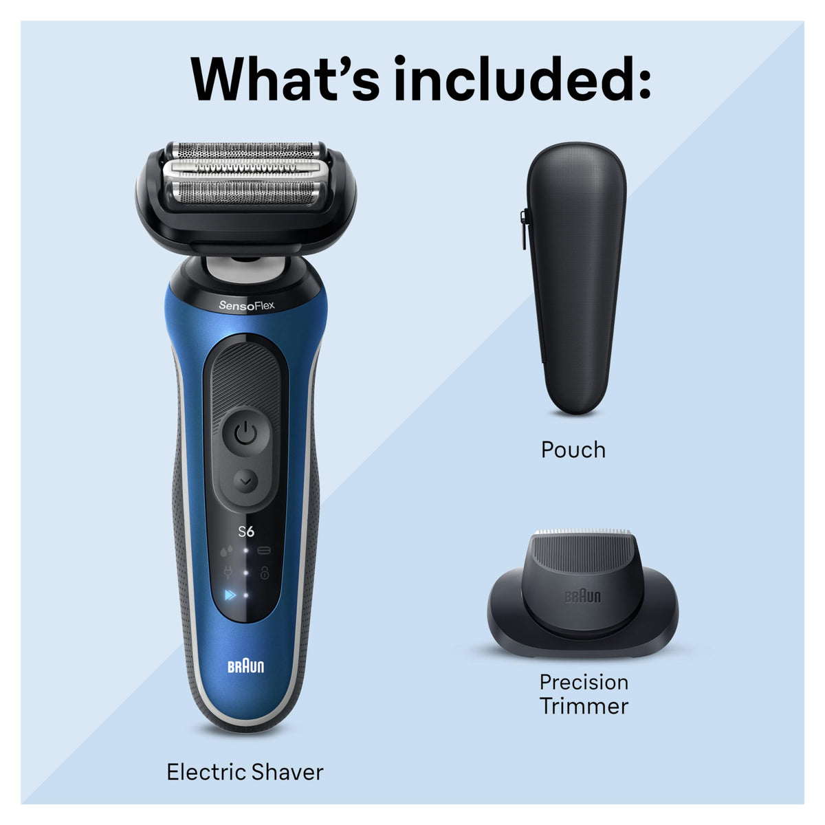 Braun Electric Razor for Men Series 6, Beard Shaver, Electric Shaver, GentleFlex, SkinGentle Foil, with Precision Trimmer, S6 6120s, 1 item 🍁 All In One Marketplace Canada