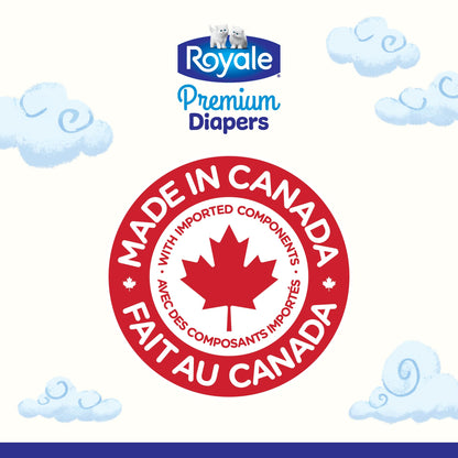 Royale Premium Diapers, Size 1 (8-14 lb), 96 Count, Disposable Baby Diapers 🍁 All In One Marketplace Canada