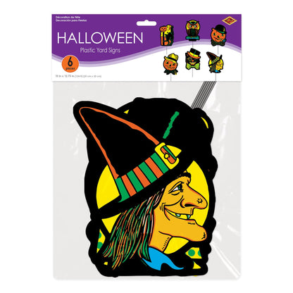 Beistle Plastic Vintage Halloween Yard Signs with Metal Stakes