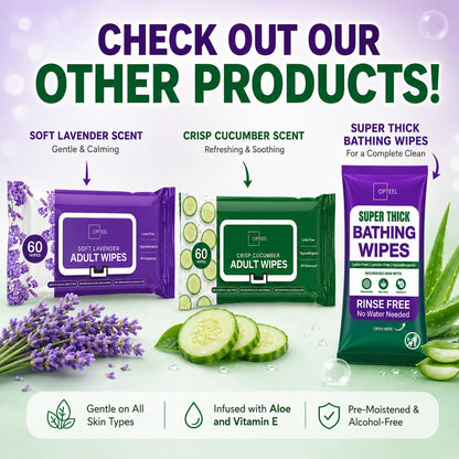 Adult Wipes For Elderly - 8"x13" 720ct (12 Packs of 60) Huge & Soft Non-Flushable Body Wipes for Adults Bathing No-Rinse - Incontinence Disposable Washcloths, Vitamin E & Aloe Infused 🍁 All In One Marketplace Canada
