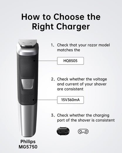 VHBW HQ8505 Charger for Philips Trimmer Shaver OneBlade 15V 0.36A 🍁 All In One Marketplace Canada
