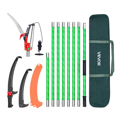 VEVOR Manual Pole Saw, 3.87-27 ft Extendable Pole Tree Pruner with Scissors, Sharp 65Mn Steel Blade, Lightweight Fiberglass Handle Pole, for High Branch Trimming, Pruning Tool for Palms and Shrubs 🍁 All In One Marketplace Canada