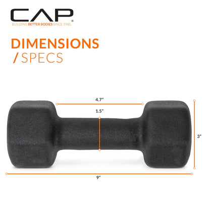 CAP Barbell Neoprene Dumbbell Weights, 8 lb Pair, Black 🍁 All In One Marketplace Canada