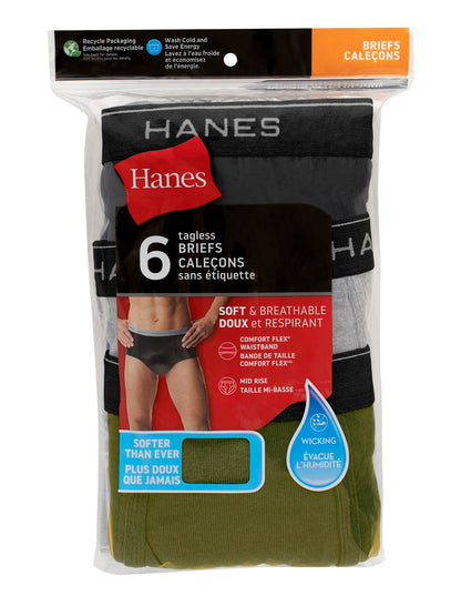 Hanes Men's Plus-Size 6-Pack Freshiq Exposed Waistband Mid-Rise Brief, Dyed Underwear, - Assorted Briefs, Assorted, 3X-Large US 🍁 All In One Marketplace Canada