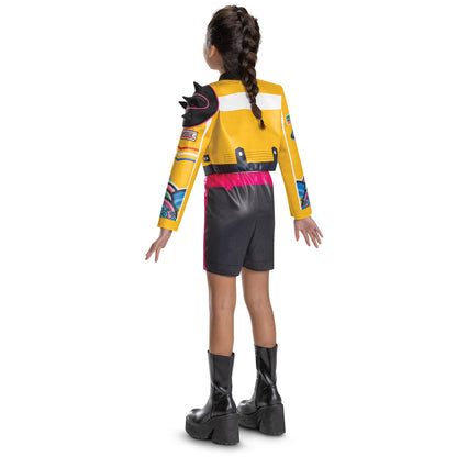 K-Pop Demon Hunters Rumi Costume, Official Halloween Jumpsuit and Top Dress Up Outfit, Kids Size (10-12)