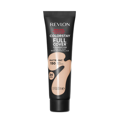 Revlon ColorStay Full Cover Longwear Matte Foundation, Heat & Sweat Resistant Lightweight Face Makeup, Buff (150), 1.0 oz/ 30ml 🍁 All In One Marketplace Canada