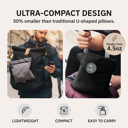 trtl Travel Pillow - Airplane Pillow for Neck and Shoulder Support - Soft, Lightweight, Machine-Washable Travel Pillows for Airplanes - Black 🍁 All In One Marketplace Canada