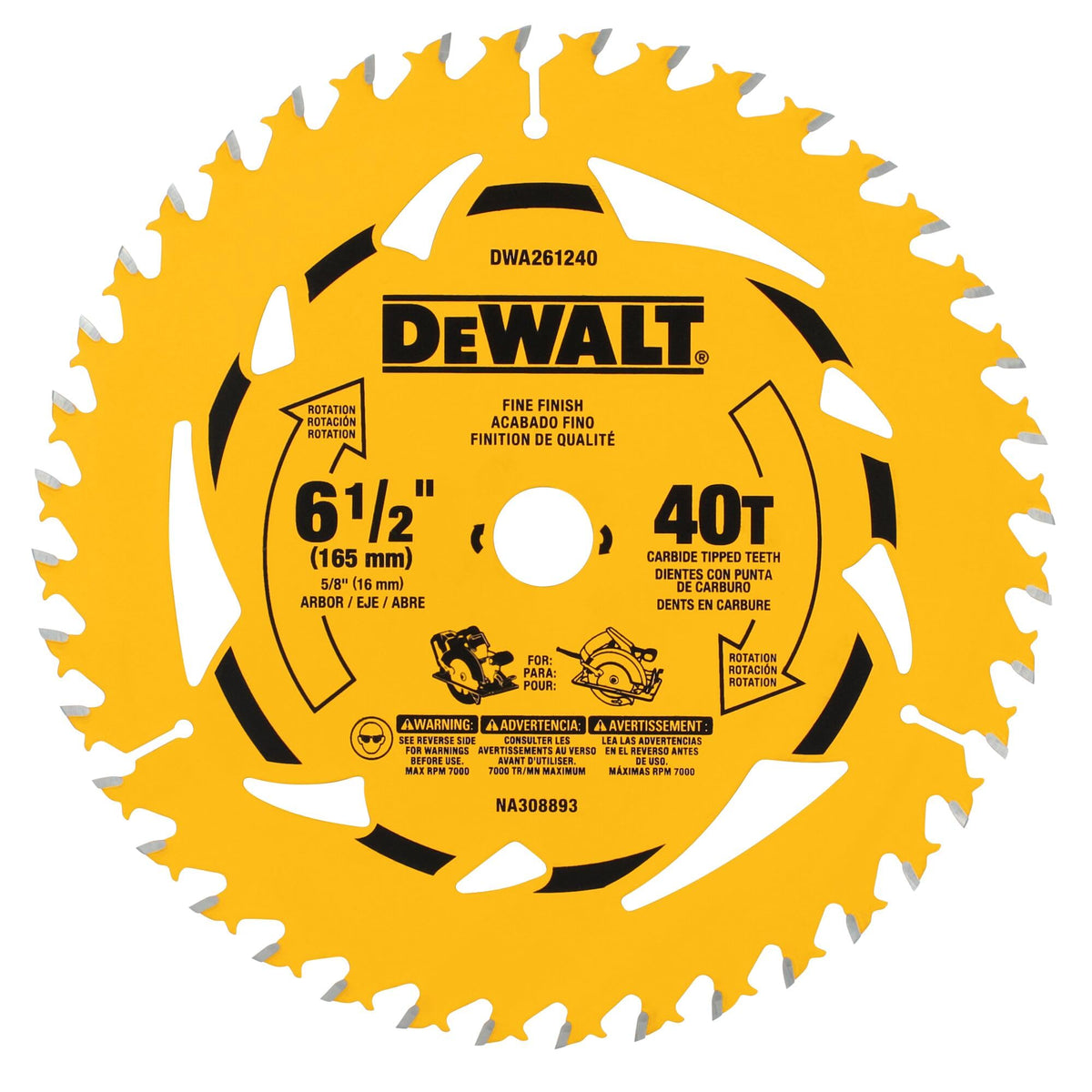 DEWALT Circular Saw Blade, 6 1/2 Inch, 40 - Tooth (DWA261240) 🍁 All In One Marketplace Canada