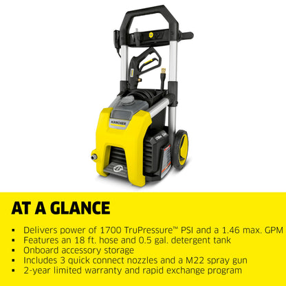 Kärcher K1700 Max 2125 PSI Electric Pressure Washer with 3 Spray Nozzles - Great for Cleaning Cars, Siding, Driveways, Fencing and More - 1.2 GPM 🍁 All In One Marketplace Canada
