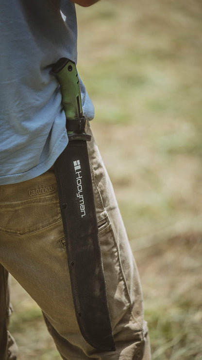 Hooyman Bush Machete with Heavy Duty Construction, Ergonomic No-Slip Handle and Belt Sheath for Gardening, Land Management, Bushcraft, Hunting and Outdoor , Black/Green 🍁 All In One Marketplace Canada