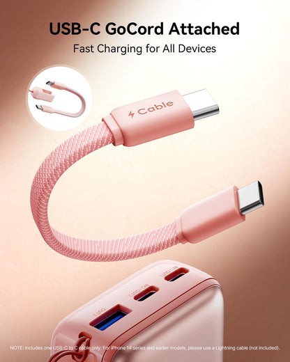 INIU Power Bank, Ultra Mini 10000mAh 45W Fast Charging Portable Charger, USB C Battery Pack with Cable, Flight-Safe Travel Powerbank for iPhone, Samsung, Google, for Camping, Office, Airport, Beige 🍁 All In One Marketplace Canada