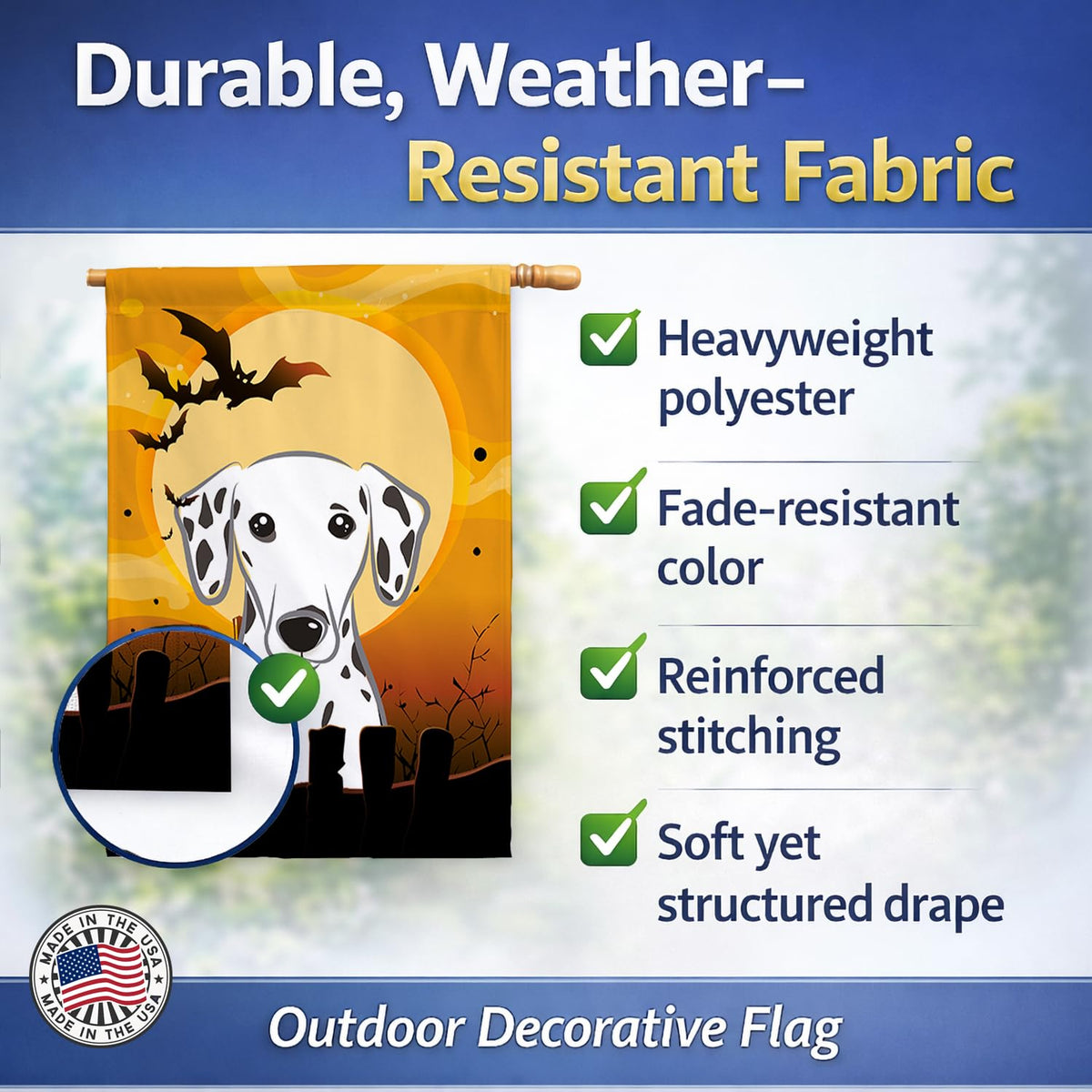 Caroline's Treasures BB1768CHF Halloween Dalmatian Canvas House Size Flag, Multicolor, Large