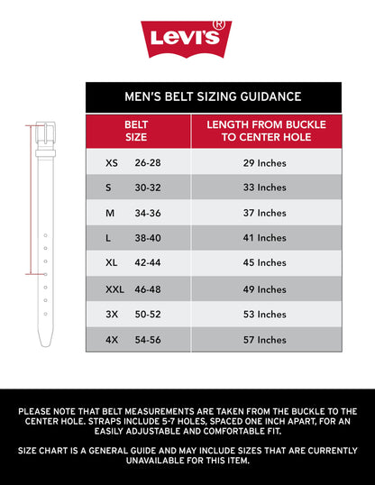 Levi's Casual Belt-Dress for Men Jeans with Thick Strap and Buckle, Matte black, Extra-Large (42-44) 🍁 All In One Marketplace Canada