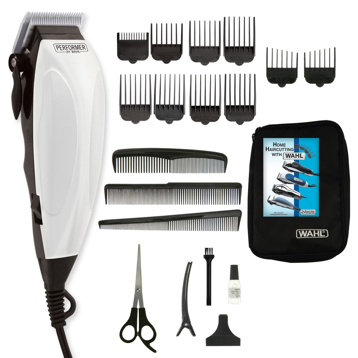 Wahl Canada Performer Haircutting Kit, Quality Economy Clipper Complete with Accessories, Powerful, Quiet Motor, Self-Sharpening Precision Ground Blades, Hair Clipper, At Home Haircutting Kit - Model 3160 🍁 All In One Marketplace Canada