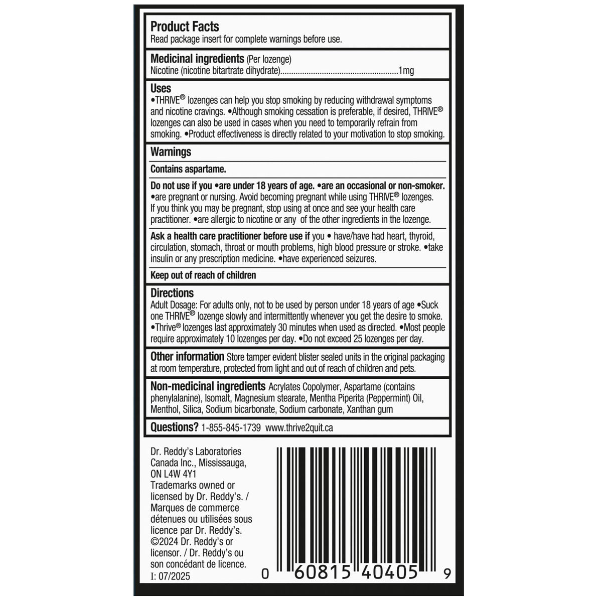 THRIVE Lozenges 1 mg (Peppermint) (Value Pack) 🍁 All In One Marketplace Canada