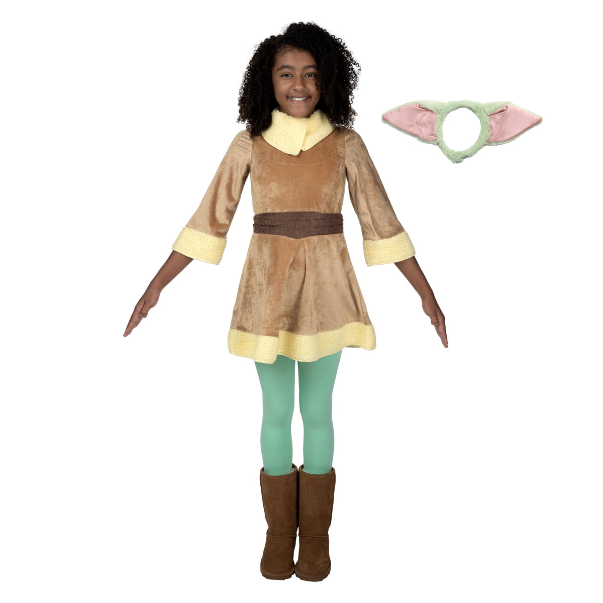 Jazwares Costume Play Star Wars Grogu Official Youth Halloween Dress - Premium Quality Minky Robe with Minky Headpiece (L)