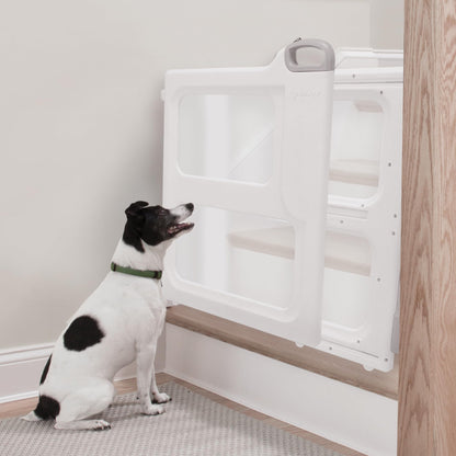 Safety 1st Perfect Fit Gate, Pressure or Hardware installed - Fits Spaces Between 28" and 42" Wide, 28" Tall. Pivoting Bumper For Uneven Openings, Solid Panel Design, Perfect for babies and Pets, White 🍁 All In One Marketplace Canada