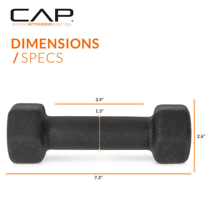 CAP Barbell Neoprene Dumbbell Weights, 5 lb Pair, Black 🍁 All In One Marketplace Canada