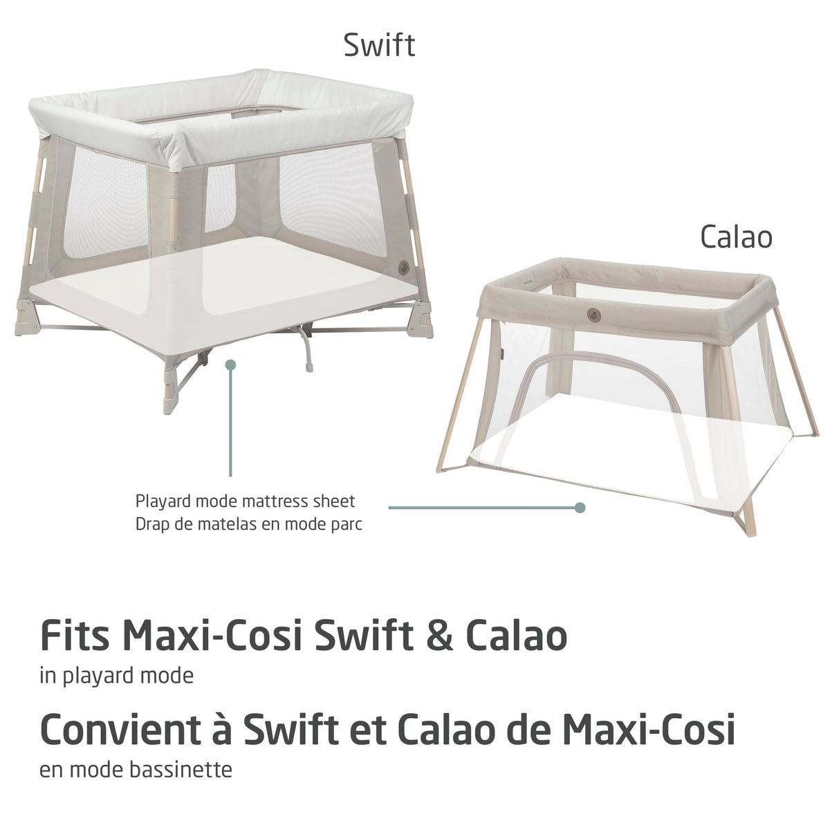Maxi-Cosi Swift/Calao Playard Mode Fitted Sheets – 2-Pack, 100% Cotton, Soft and Breathable, Durable, Perfect Fit for Playard Mattress, Machine Washable, Baby Bedding Essentials 🍁 All In One Marketplace Canada