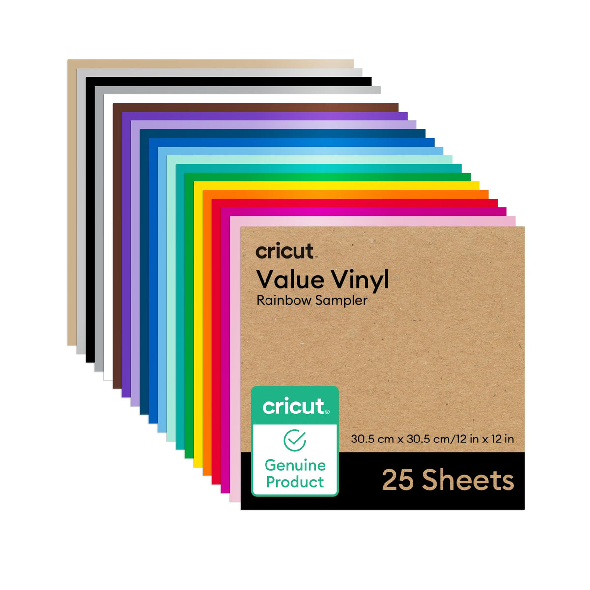 Cricut Value Permanent Vinyl - Rainbow Sampler - 12in x 12in (25 Count) 🍁 All In One Marketplace Canada