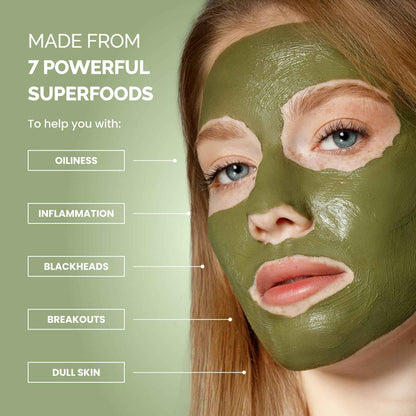 PLANTIFIQUE Clay Mask with Avocado & Superfoods - Korean Face Masks Skincare Products - Dermatologically Tested - Masque Visage Beauté - Gift Idea, 110g / 3.88 fl oz 🍁 All In One Marketplace Canada