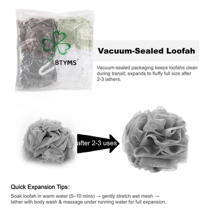 BTYMS Bath Sponge Shower Loofahs 60g Mesh Pouf Bath Scrunchies Body Wash Puff Shower Puff - Pack of 4 🍁 All In One Marketplace Canada