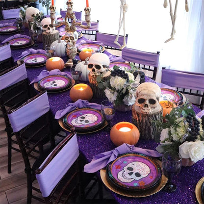 Purple Sequin Tablecloth Sparkly Mermaid Tablecloth Halloween Glitter Table Overlay Bridal Shower Decorations Christmas Rectangular Tablecloths 50x80 Inch