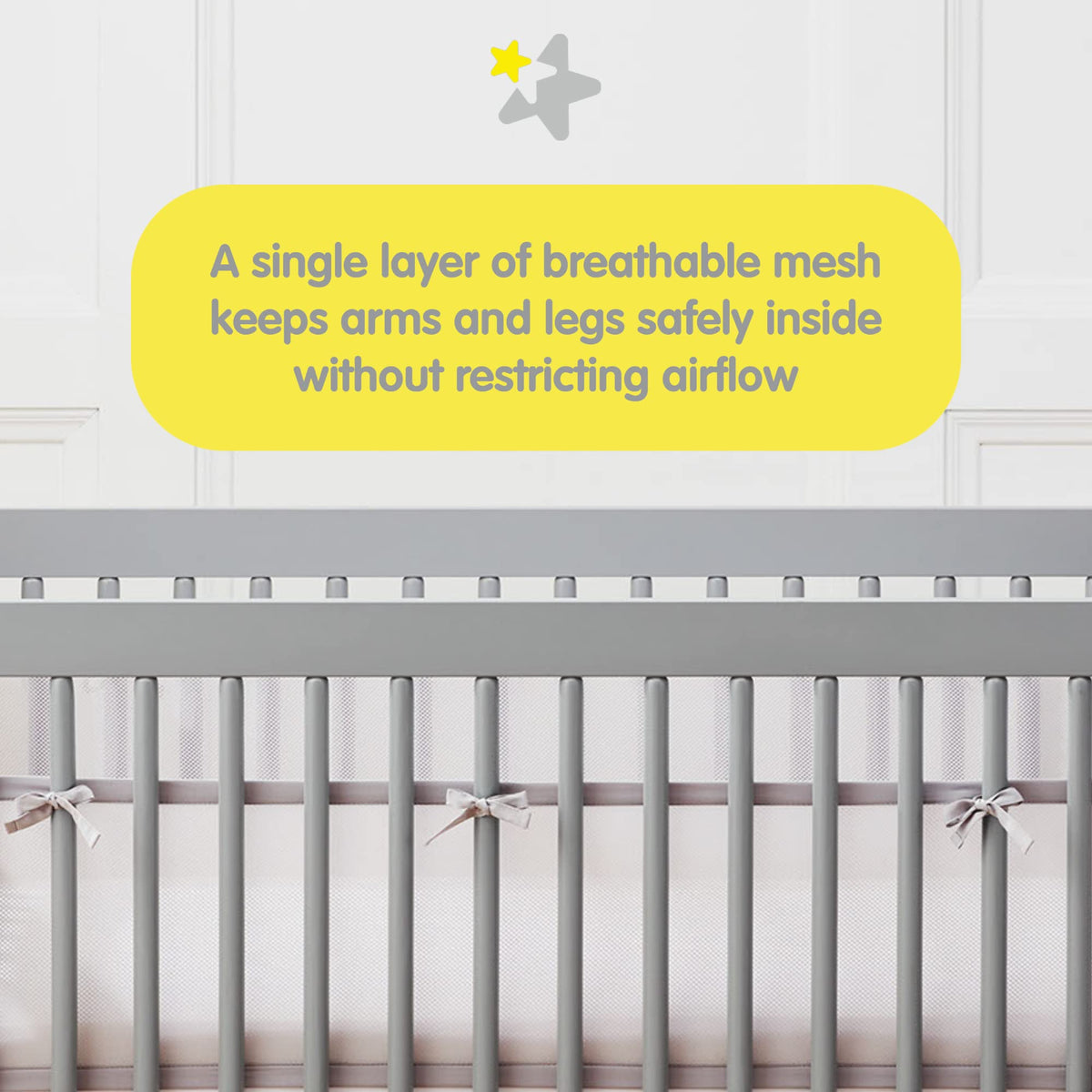 BreathableBaby Breathable Mesh Liner for Full-Size Cribs, Classic 3mm Mesh, White (Size 4FS Covers 3 or 4 Sides) 🍁 All In One Marketplace Canada