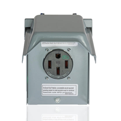 Leviton 50A Outdoor EV Charging Outlet with Metal Weather-Resistant Cover, Surface Mount, EVCVM-050, Gray 🍁 All In One Marketplace Canada