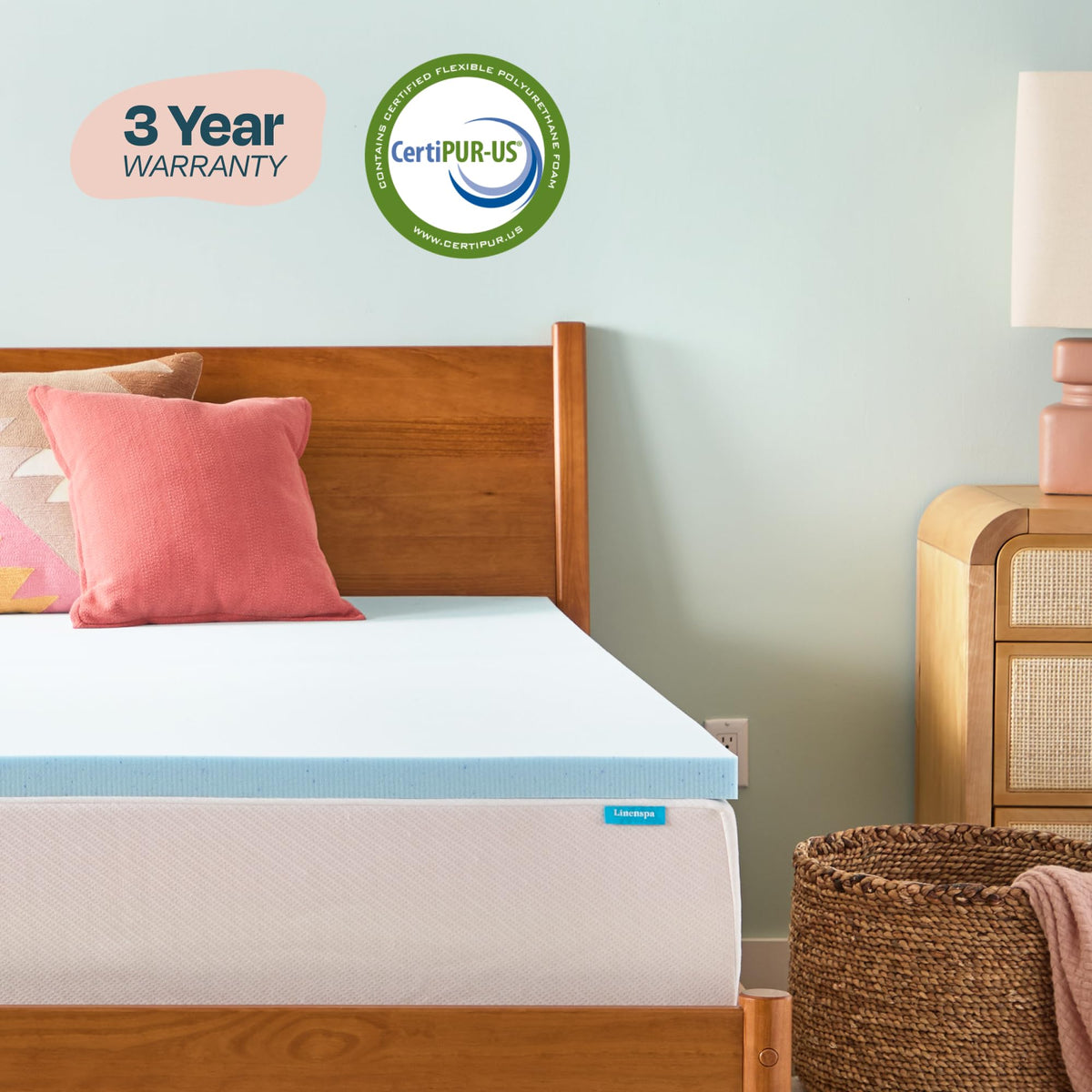 Linenspa 2 Inch Memory Foam Mattress Topper, Gel Infused Queen Mattress Topper, CertiPUR-US Certified 🍁 All In One Marketplace Canada