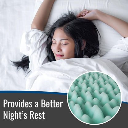 DMI Foam Mattress Topper, Egg Crate Foam Pad, Mattress Pad and Bed Topper for Support, Air Circulation, Pressure Relief and Weight Distribution, Twin Size Mattress, 33 x 72 x 2,Blue 🍁 All In One Marketplace Canada