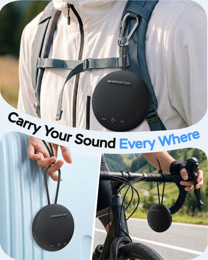 Monster Bluetooth Speaker, IPX8 Shower Speaker Waterproof, Bluetooth 5.4 with Loud HD Sound and Robust Bass, Extra Long Playtime Punchy, for Home, Beaches Portable Wireless Outdoor Speakers 🍁 All In One Marketplace Canada
