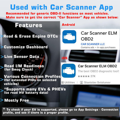Veepeak OBDCheck BLE+ Bluetooth OBD II Scanner Car Check Engine Light Code Reader Auto Diagnostic Scan Tool for iOS & Android 🍁 All In One Marketplace Canada