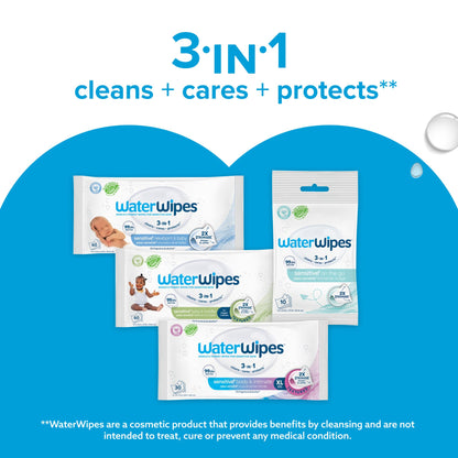 WaterWipes Plastic-Free Original Baby Wipes, 99.9% Water Based Wipes, Unscented & Hypoallergenic for Sensitive Skin, 240 Count (4 packs), Packaging May Vary 🍁 All In One Marketplace Canada