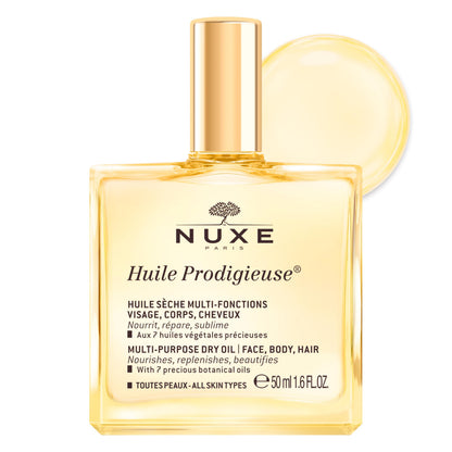 NUXE Huile Prodigieuse Multi-Purpose Dry Oil - Radiant Glow and Lightweight Hydration for Face, Body & Hair. Nourishes, Repairs and Enhances - 50mL 🍁 All In One Marketplace Canada