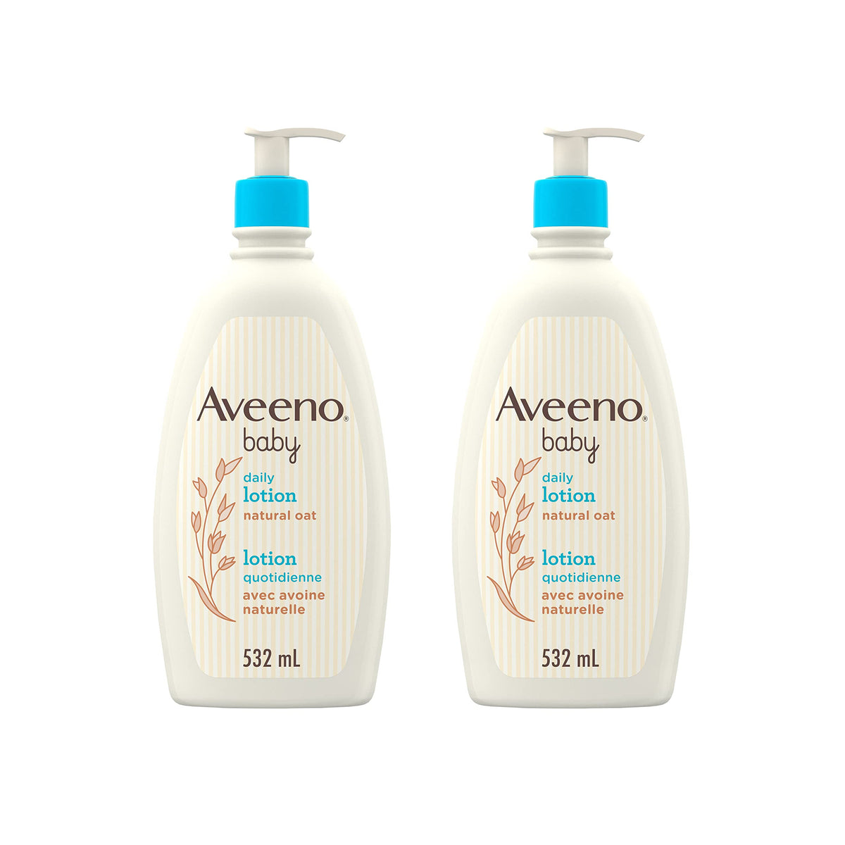 Aveeno Baby Lotion, Daily Moisturizing Cream for Sensitive Skin, Natural oat, Fragrance Free, Paraben Free, Pack of 2 (1064 ml Total) 🍁 All In One Marketplace Canada