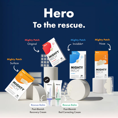 Hero Cosmetics Mighty Patch Surface – Large Hydrocolloid Patch for Pimples on the Body, Back and Face, Suitable for Sensitive Skin, 10 Count 🍁 All In One Marketplace Canada
