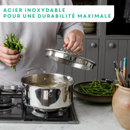 Jamie Oliver by Tefal Cooks Direct, Stainless Steel Pan Set, Frying Pans Nonstick Set 3 Pcs (20/24/28cm) (8/9/11 Inches), Induction Cookware with Even Heating 🍁 All In One Marketplace Canada