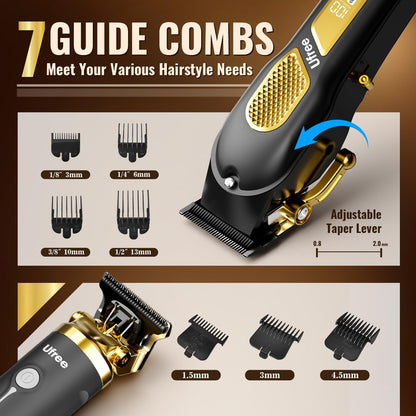Ufree Hair Clippers for Men, Clippers and Trimmers Set, Cordless Barber Clippers, Grooming Kit, Gifts for Men 🍁 All In One Marketplace Canada