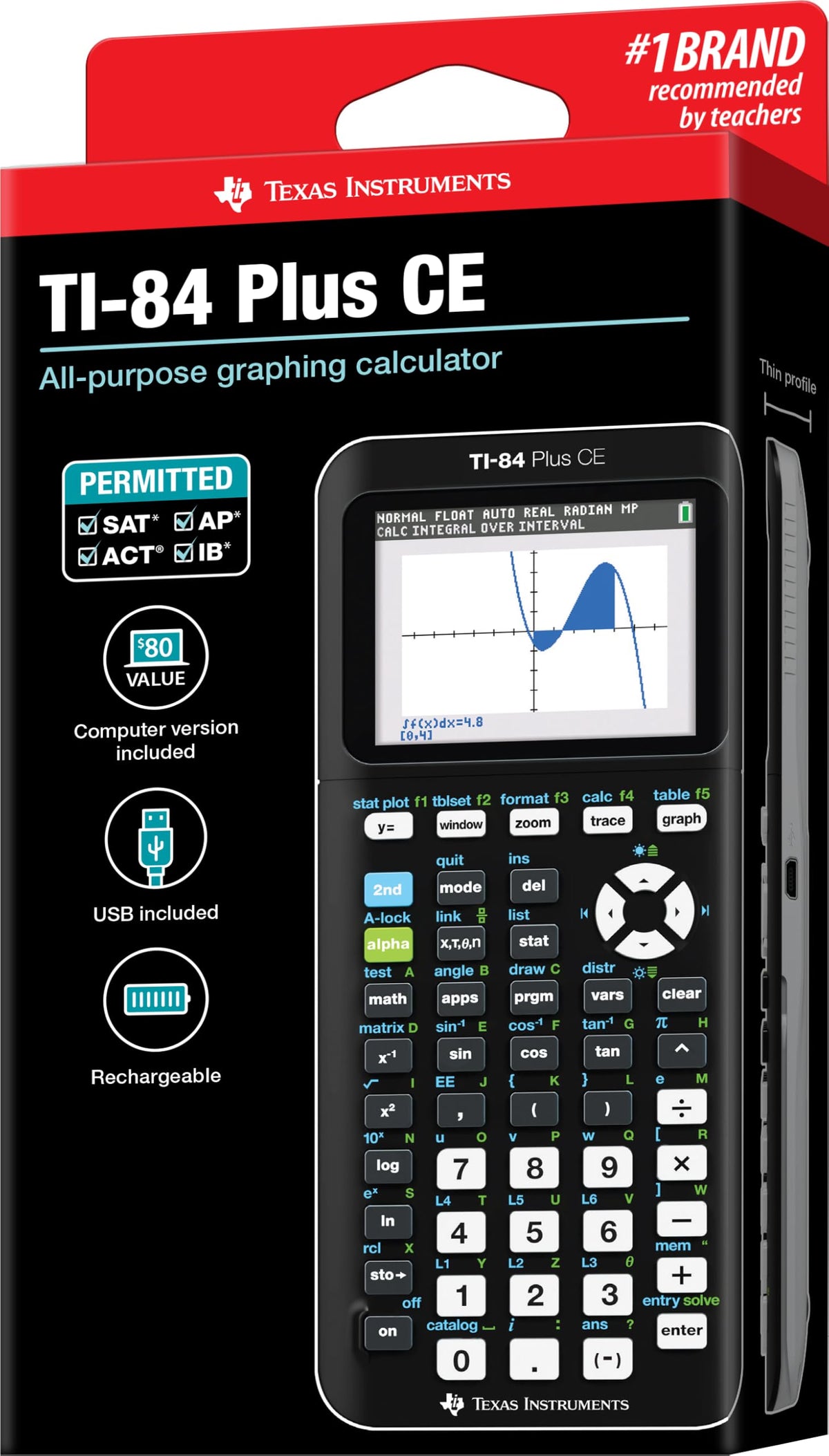 Texas Instruments TI-84 Plus CE Color Graphing Calculator, Black 7.5 Inch 🍁 All In One Marketplace Canada